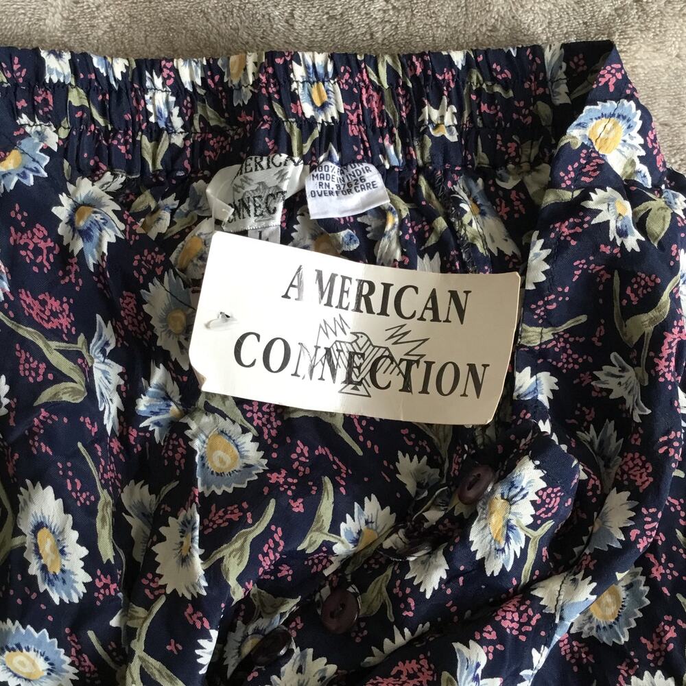 Vtg American Connection Floral Midi Skirt Deadstock Sz L - Picture 10 of 10